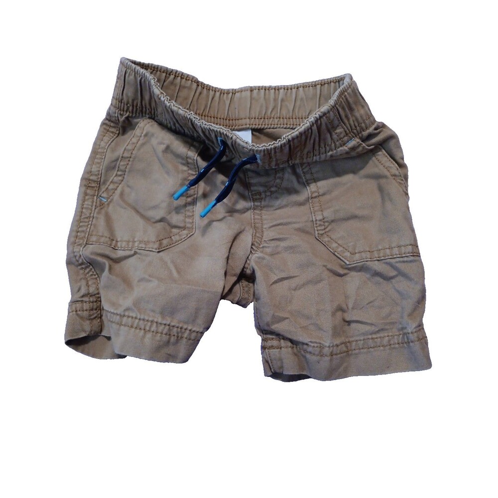 Wonder Nation Khaki Beige Brown Tan Cargo Shorts Toddler Stretch Drawstring 18 M